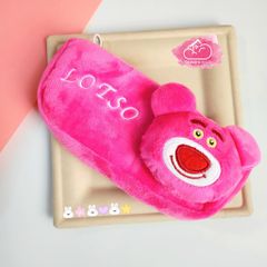 Bóp móc khoá Gấu dâu Lotso Vải bông nhung ( Tặng Kèm Tai Nghe)
