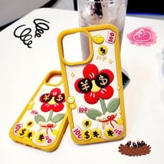 Case Ốp điện thoại iPhone SU DẺO Hoa đồng tiền icon nổi iPhone 11/12/13/14/Plus/Pro/Promax - TẾT