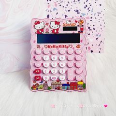 Máy tính hoạt hình Hello Kitty Vuông Viền Gợn Sóng siêu dễ thương KT-800