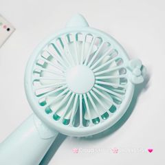 Mini Fan - Quạt Cầm Tay - Để Bàn Tai Mèo Màu Trơn Nhiều Màu