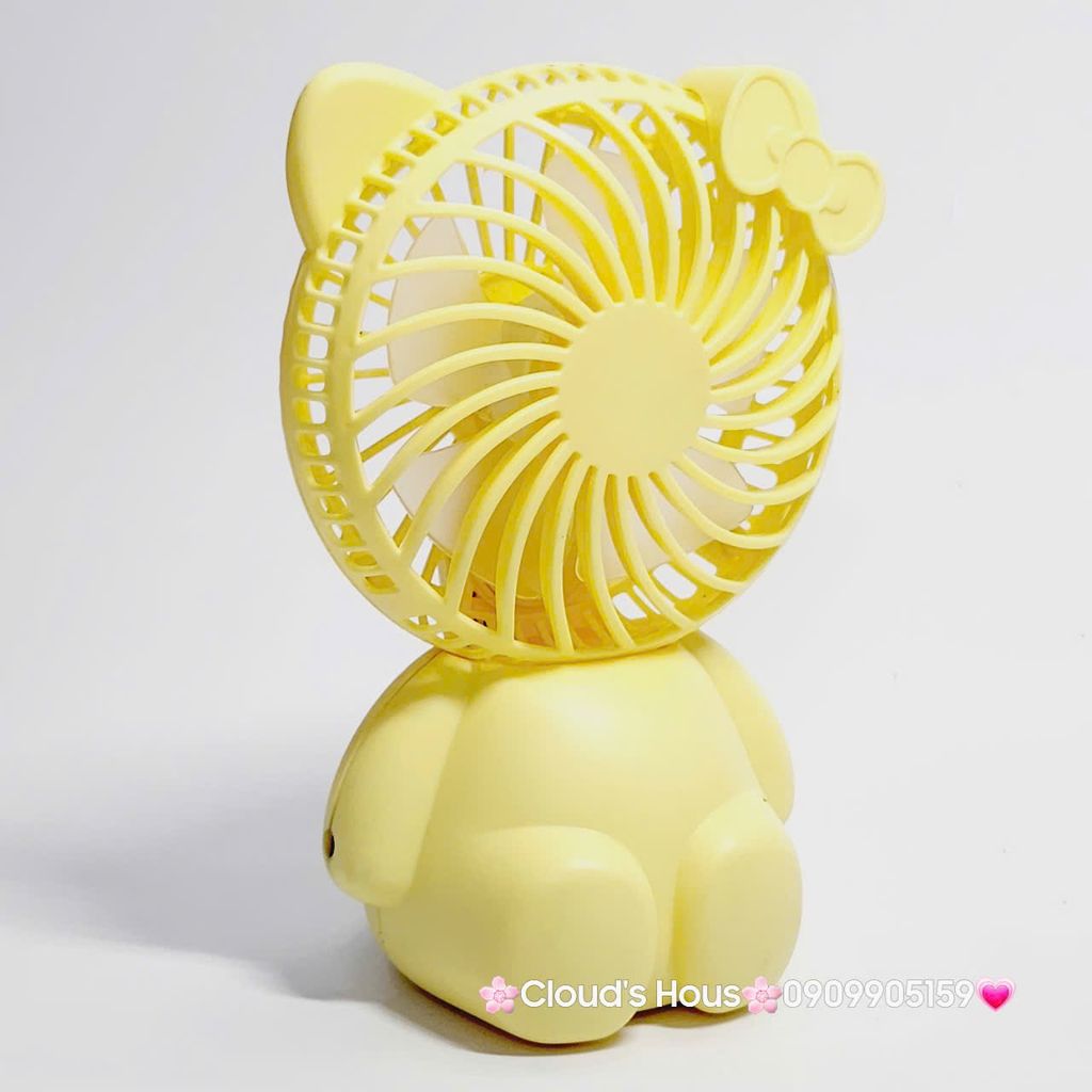 Mini Fan - Quạt Cầm Tay - Để Bàn Hello Kitty Ngồi (nhiều màu)