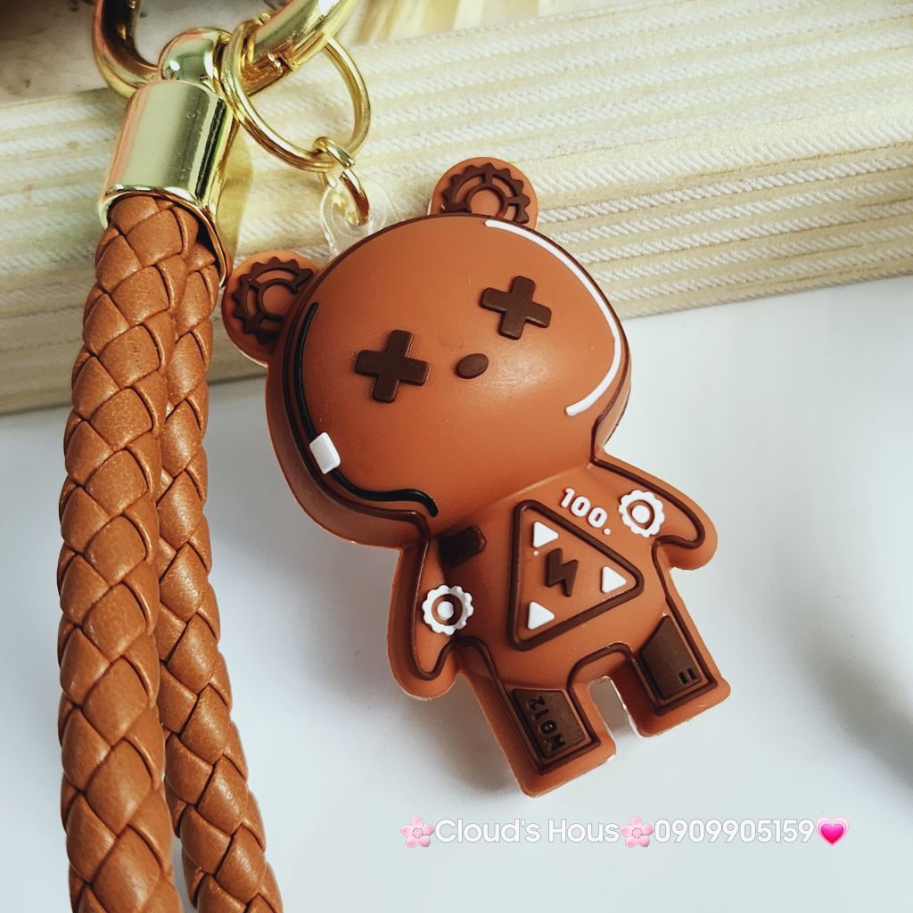 Móc Khoá Bearbrick Bóng Dây da