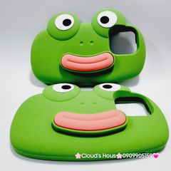 Case Ốp điện thoại iPhone Su dẻo Ếch Môi Dày 3D Nổi Xanh & Hồng iPhone 11/12/13/14/15/Pro/Promax