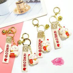 Móc khoá Mèo May Mắn Mập Ú Meow - Dây vải - TẾT