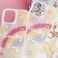 Case Ốp điện thoại iPhone Cầu Vồng Lucky Day Nền Vàng Ánh Xà Cừ iPhone 11/12/13/14/15/Pro/Promax