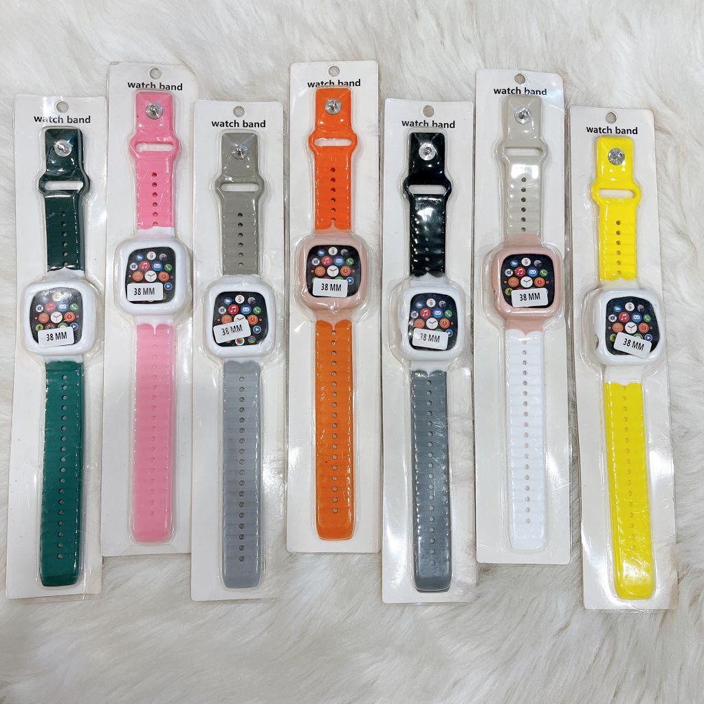 APPLE WATCH - DÂY SILICONE CHỐNG BẨN + KHUNG BẢO VỆ NGUYÊN KHỐI