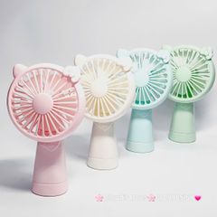 Mini Fan - Quạt Cầm Tay - Để Bàn Tai Mèo Màu Trơn Nhiều Màu