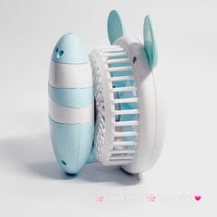 Quạt Cầm Tay Mini Thân Sọc Tai Gấu Tai Thỏ Tai Mèo