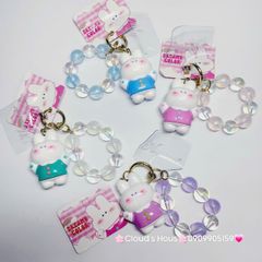 Móc Khóa đeo tay hoạt hình kute Thỏ Trắng Mặc Áo