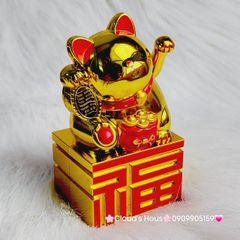 MÈO THẦN TÀI Đế Chữ Tàu - Mèo May Mắn - TẾT Size Nhỏ
