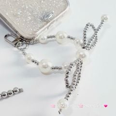 Case Ốp điện thoại iPhone Nơ Bạc Trong Bling Bling iPhone 12/13/14/15/Plus/Pro/Promax