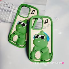 Case Ốp điện thoại iPhone Su dẻo Khủng Long Rock Kèm Dây đeo điện thoại iPhone 11/12/13/14/Pro/Promax