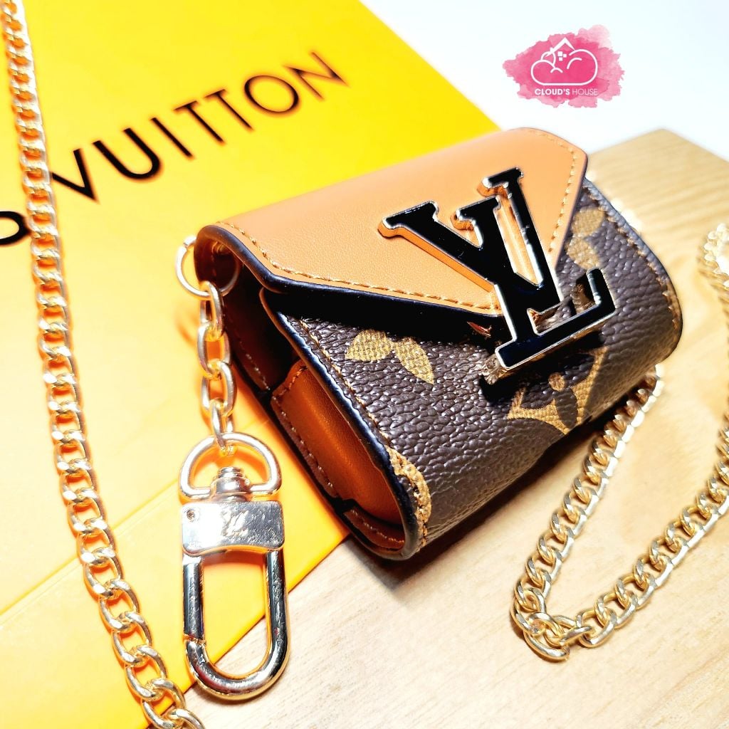 Cover Case Vỏ bảo vệ Airpod Bóp da LV Siêu Sang kèm dây đeo Airpod 1/2/3/Pro/Pro2