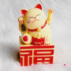 MÈO THẦN TÀI Đế Chữ Tàu - Mèo May Mắn - TẾT Size Nhỏ