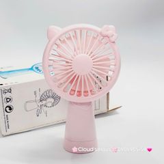 Mini Fan - Quạt Cầm Tay - Để Bàn Tai Mèo Màu Trơn Nhiều Màu