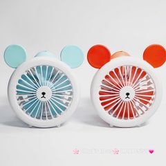 Quạt Cầm Tay Mini Thân Sọc Tai Gấu Tai Thỏ Tai Mèo