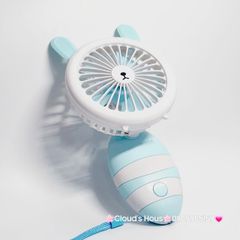 Quạt Cầm Tay Mini Thân Sọc Tai Gấu Tai Thỏ Tai Mèo