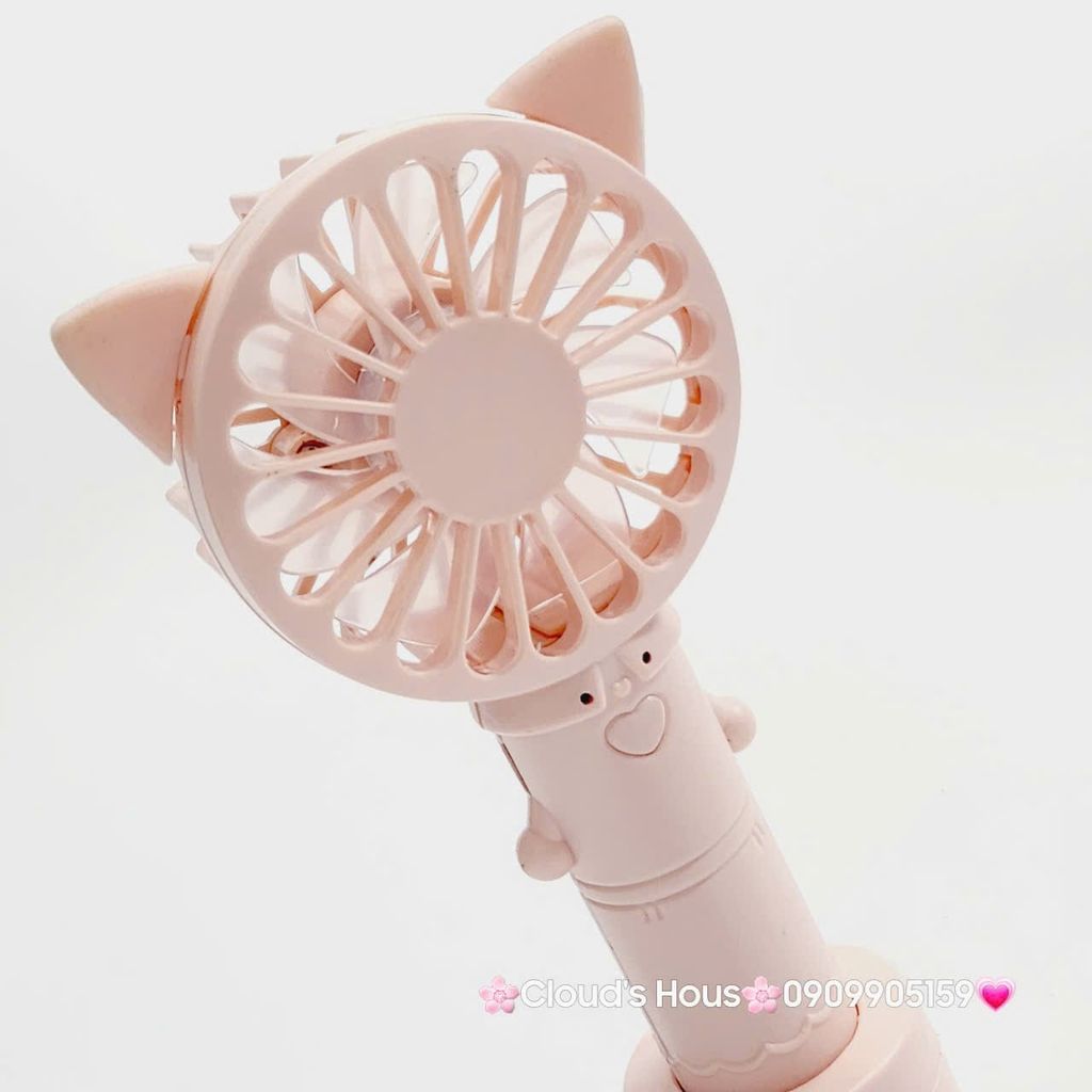 Mini Fan - Quạt Cầm Tay - Để Bàn Có Sừng Đỏ