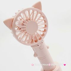 Mini Fan - Quạt Cầm Tay - Để Bàn Có Sừng Đỏ