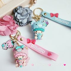 Móc Khóa Tình Mẫu Tử Đầu Xù Hello Kitty