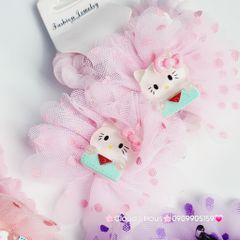 Đồ cột tóc dây thun ren Charm hoạt hình (cặp)