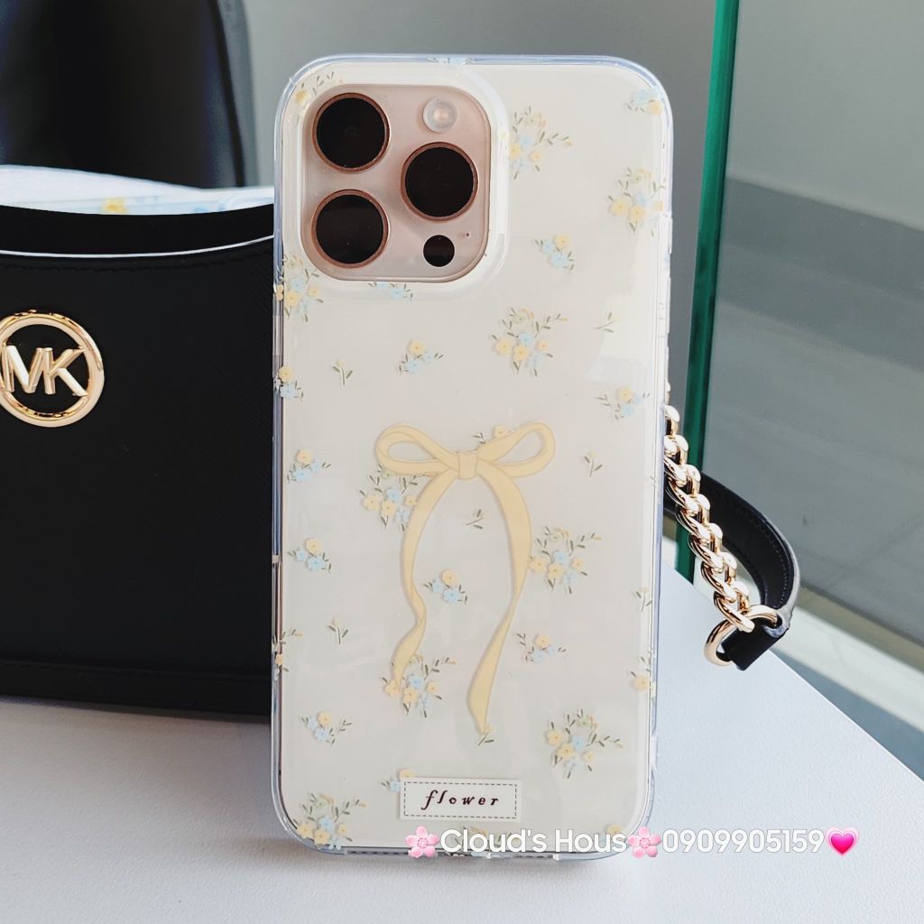 Case Ốp điện thoại iPhone Nơ Vàng Hoa nhí iPhone 12/13/14/15/16/Pro/Promax