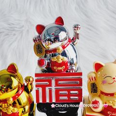 MÈO THẦN TÀI Đế Chữ Tàu - Mèo May Mắn - TẾT Size Nhỏ