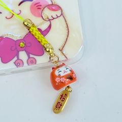 Móc Điện Thoại Móc Túi Phụ Kiện Đẹp Mèo Thần Tài Mini chất liệu sứ