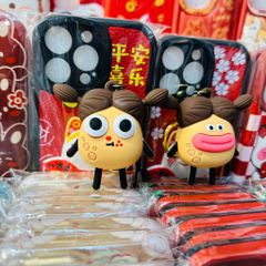 Móc Khoá Khoai Tây Tóc Hai chùm có đèn mắt lồi