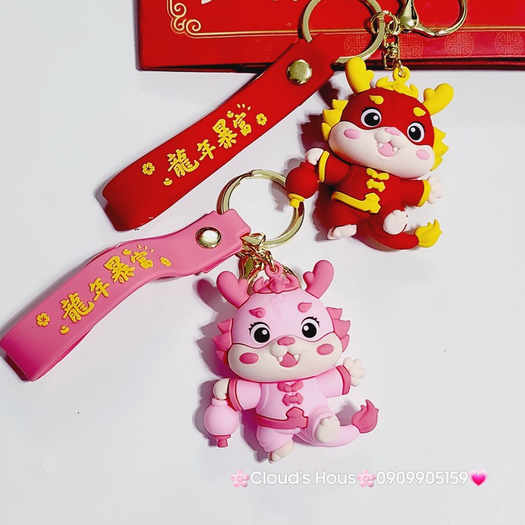 Móc Khóa Rồng Võ Sư Đỏ & Hồng - TẾT