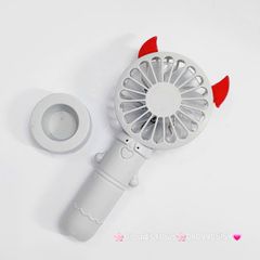 Mini Fan - Quạt Cầm Tay - Để Bàn Có Sừng Đỏ