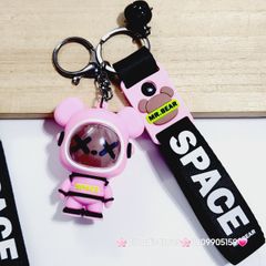 Móc Khóa Gấu BearBrick Đội Mũ Phi Hành Gia Space