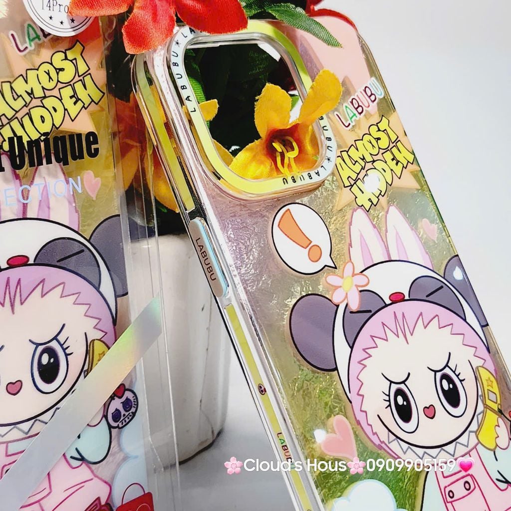 Case Ốp điện thoại iPhone Likgus Labubu Hồng Hologram iPhone 12/13/14/15/Pro/Promax