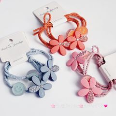 Đồ cột tóc dây thun Charm Hoa nhiều màu, Charm Lv  (cặp)