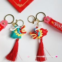 Móc Khóa Rồng Sặc Sỡ Phun Lửa Tết Tua rua - TẾT