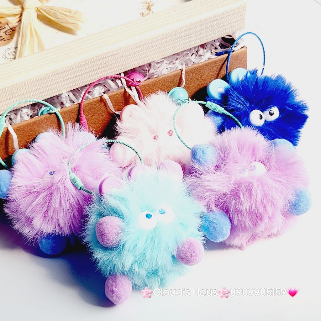 Móc Khóa Cục Bông Monster  Nhiều Màu Dễ Thương