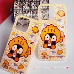 Case Ốp điện thoại iPhone Magsafe Chim Cánh Cụt Đội Mũ Cá Kèm Popsocket Nam Châm iPhone 11/12/13/14/15/Pro/Promax