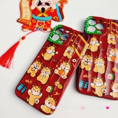 Case Ốp điện thoại iPhone Rồng nhám gợn sóng iPhone 11/12/13/14/15/Pro/Promax TẾT