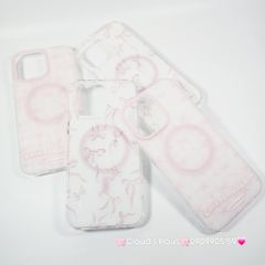Case Ốp điện thoại iPhone Magsafe Nền Trắng Nơ Hồng PopSocket iPhone 12/13/14/15/16/Pro/Promax