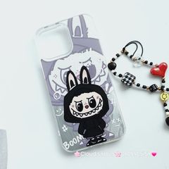 Case Ốp điện thoại iPhone Cool Labubu Mặc Hoodie Ánh Lông Vũ Bạc Hologram iPhone 7+/8+/X/XSM/11/12/13/14/15/Plus/Pro/Promax