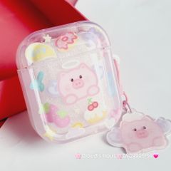 Cover Case Vỏ bảo vệ Airpod Heo hồng thiên thần phao trong Airpod 1/2/3/Pro/Pro2