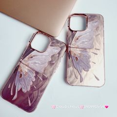 Case Ốp điện thoại iPhone Con Bướm Butterfly Hologram Nền Hồng iPhone 11/12/13/14/15/Pro/Promax