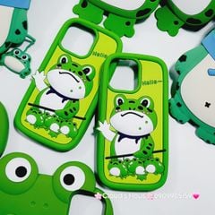 Case Ốp điện thoại iPhone Ếch xanh cầm gậy Hello Su dẻo iPhone 11/12/13/14/15/Plus/Pro/Promax