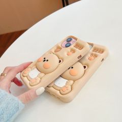 Case Ốp điện thoại iPhone Su dẻo Gấu Nâu 3D Kèm Popsocket iPhone 6P/7P/8P/X/Xs/XSmax/11/12/13/14/15/Pro/Promax