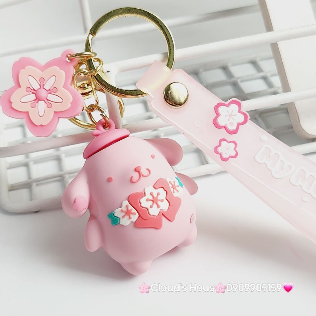 Móc Khoá Hoạt hình Sanrio Tone Trắng Hồng My Melody