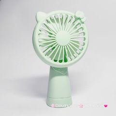 Mini Fan - Quạt Cầm Tay - Để Bàn Tai Mèo Màu Trơn Nhiều Màu