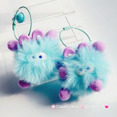 Móc Khóa Cục Bông Monster  Nhiều Màu Dễ Thương