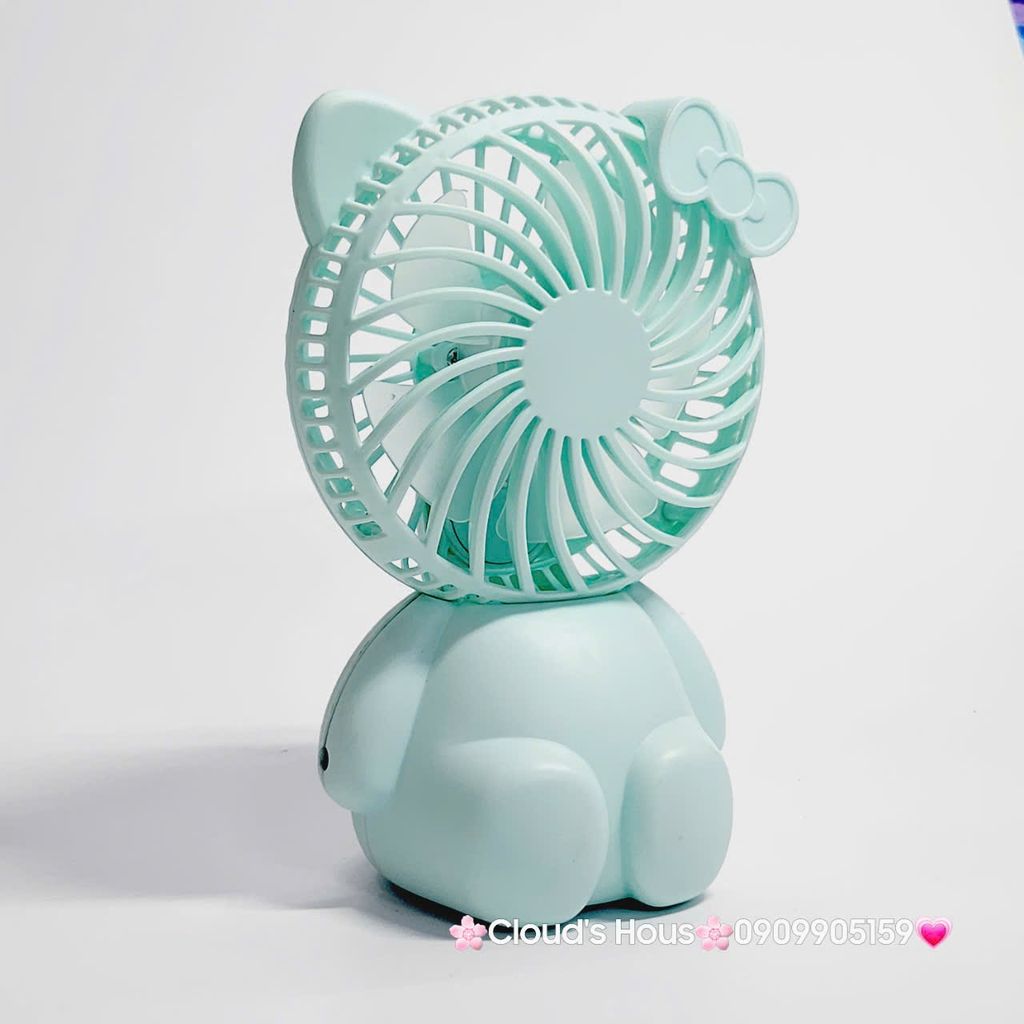 Mini Fan - Quạt Cầm Tay - Để Bàn Hello Kitty Ngồi (nhiều màu)