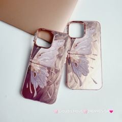 Case Ốp điện thoại iPhone Con Bướm Butterfly Hologram Nền Hồng iPhone 11/12/13/14/15/Pro/Promax