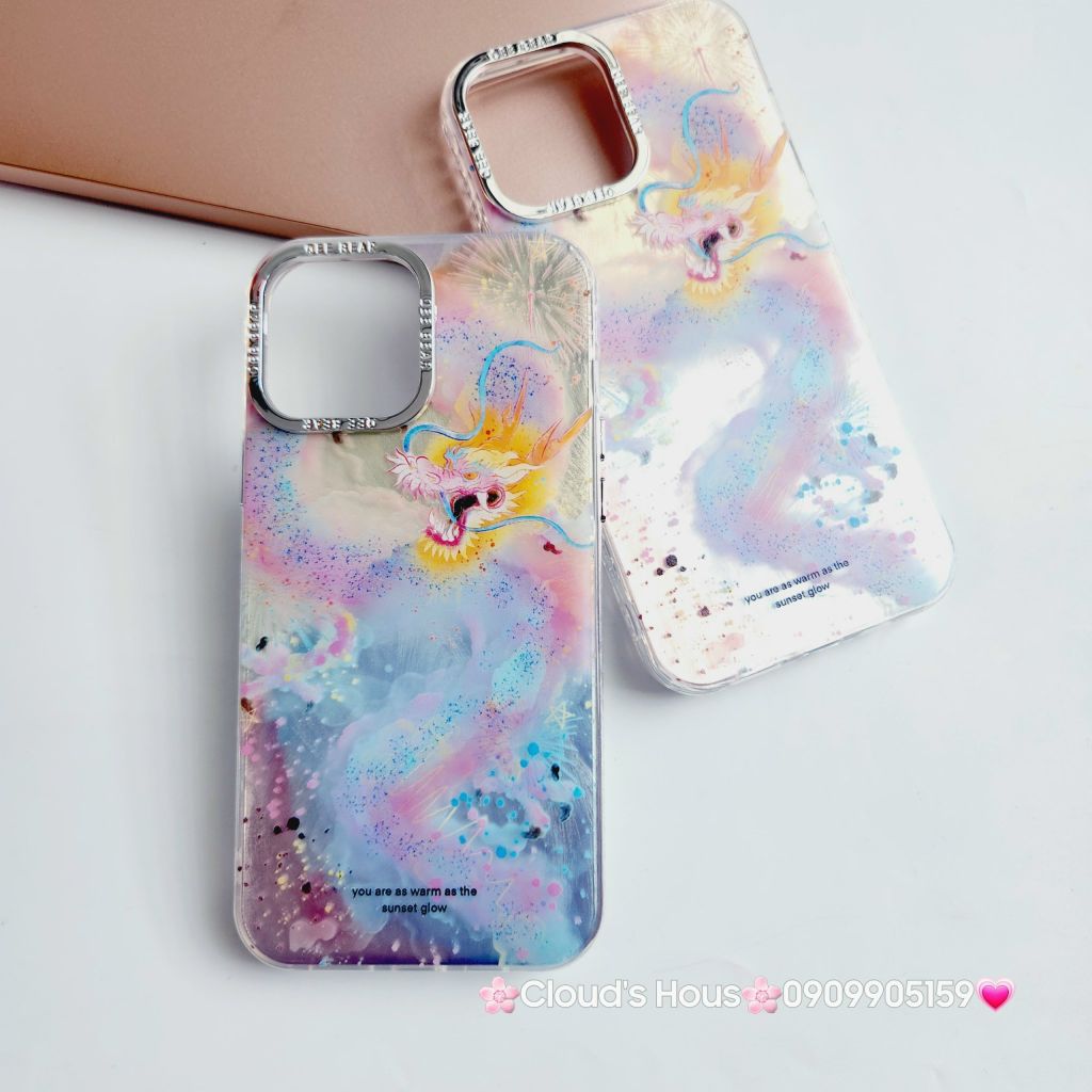 Case Ốp điện thoại iPhone Rồng Hologram viền camera titan iPhone 11/12/13/14/15/Pro/Promax - TẾT
